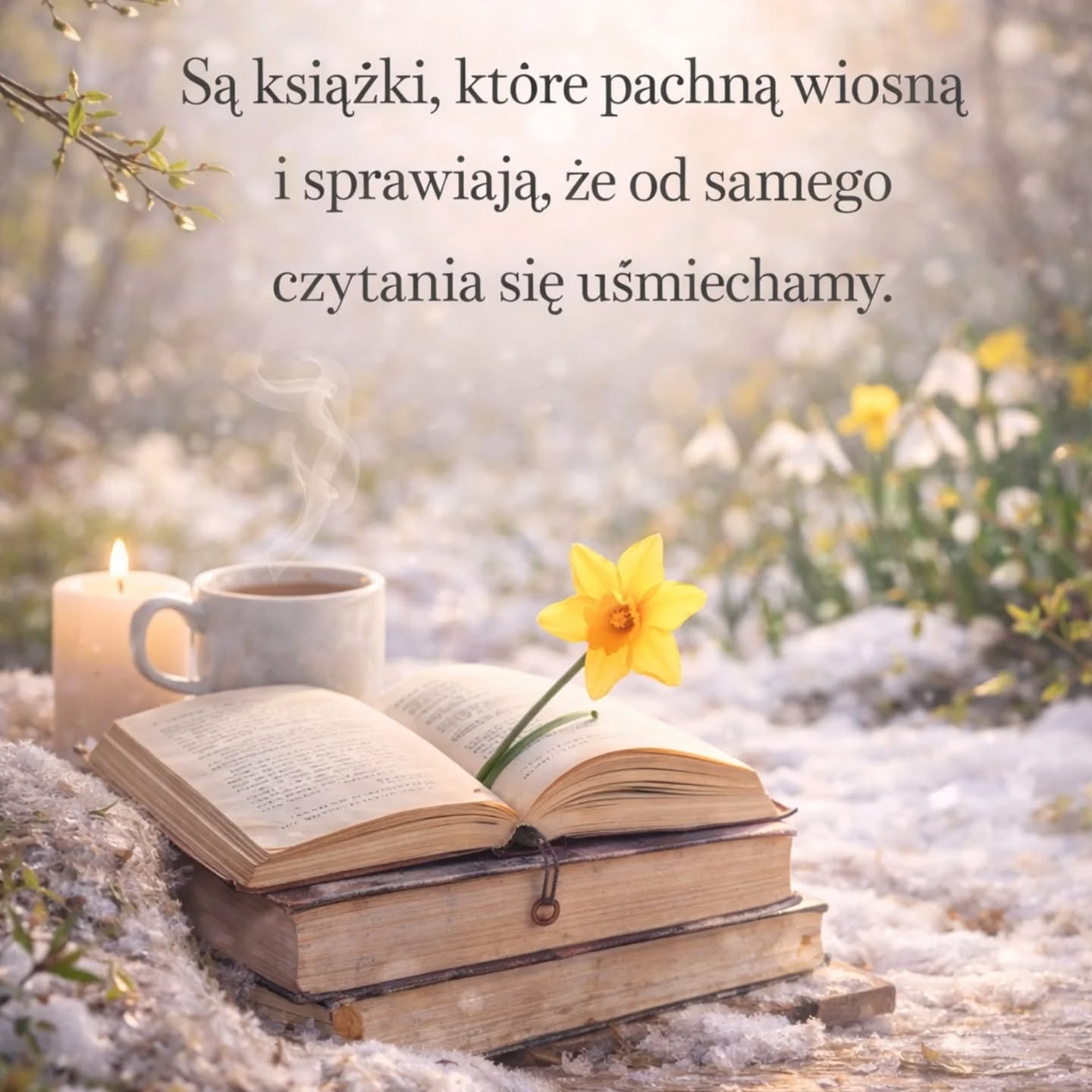 📖Są książki, które pachną wiosną i sprawiają, że od samego czytania się uśmiechamy.📖

Może to przez światło, może przez nastrój… ale są takie historie, które czyta się inaczej właśnie teraz. Spokojniej. Czulej. Z większą uwagą.
Po mojej blokadzie czytelniczej ślad zaginął i znów czytam z przyjemnością. Ta posucha jednak uświadomiła mi że w takich chwilach warto sięgać po sprawdzone tytuły. W końcu nic nie muszę, a chce czytać z przyjemnością.

Te tytuły przychodzą mi na myśl pierwsze:

💐Bez słów Mia Sheridan 
💐Pracownia dobrych myśli Magdalena Witkiewicz 
💐 Cała seria Aurory Rose Reynolds Until
💐Ilona Andrews Ukryte dziedzictwo. W tym przypadku pora roku nie ma znaczenia. 

Czekam na wasze tytuły idealne do czytania w wiosennym słońcu. 
#martawsrodksiazek #wiosennemysli #bookworm #książkinawiosnę